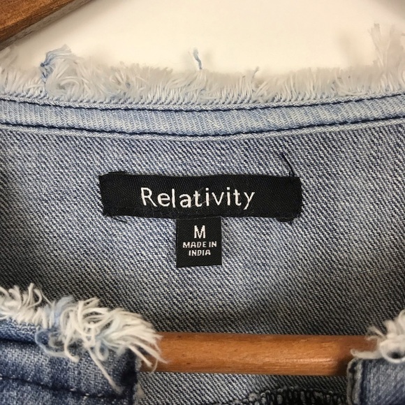 Relativity Beaded Floral Denim Jean Jacket Medium - Picture 5 of 7